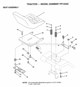 Page I Diagram and Parts List for YP1342C 1998 Husqvarna Lawn Tractor