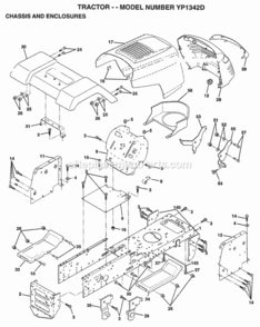 Page A Diagram and Parts List for YP1342D 1998 Husqvarna Lawn Tractor