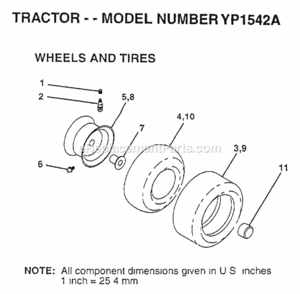 Page K Diagram and Parts List for YP1542A 1997 Husqvarna Lawn Tractor