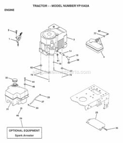 Page E Diagram and Parts List for YP1542A 1997 Husqvarna Lawn Tractor