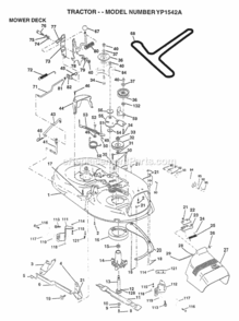 Page G Diagram and Parts List for YP1542A 1997 Husqvarna Lawn Tractor