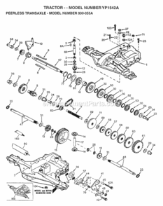 Page H Diagram and Parts List for YP1542A 1997 Husqvarna Lawn Tractor