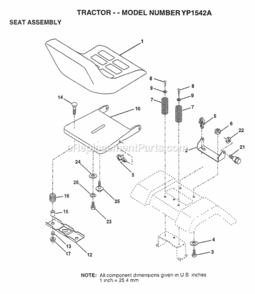 Page I Diagram and Parts List for YP1542A 1997 Husqvarna Lawn Tractor