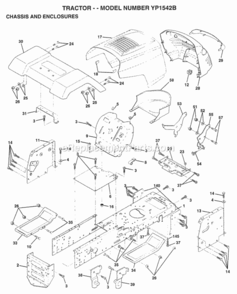 Page A Diagram and Parts List for YP1542B 1998 Husqvarna Lawn Tractor