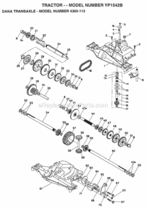 Page B Diagram and Parts List for YP1542B 1998 Husqvarna Lawn Tractor
