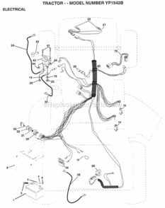 Page E Diagram and Parts List for YP1542B 1998 Husqvarna Lawn Tractor