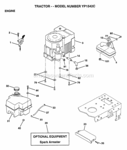 Page E Diagram and Parts List for YP1542C 1999 Husqvarna Lawn Tractor
