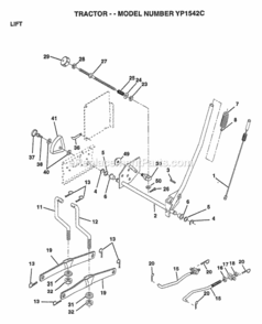 Page F Diagram and Parts List for YP1542C 1999 Husqvarna Lawn Tractor
