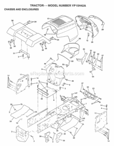 Page A Diagram and Parts List for YP15H42A 1997 Husqvarna Lawn Tractor
