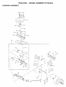 Page J Diagram and Parts List for YP15H42A 1997 Husqvarna Lawn Tractor