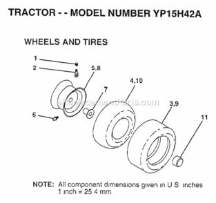Page K Diagram and Parts List for YP15H42A 1997 Husqvarna Lawn Tractor