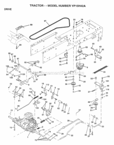 Page C Diagram and Parts List for YP15H42A 1997 Husqvarna Lawn Tractor