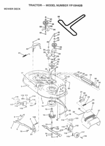Page G Diagram and Parts List for YP15H42B 1997 Husqvarna Lawn Tractor