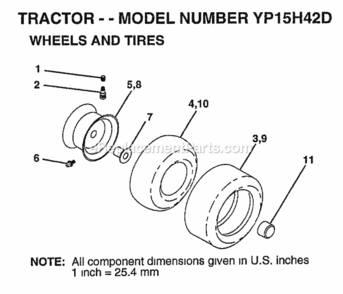 Page J Diagram and Parts List for YP15H42D 1999 Husqvarna Lawn Tractor