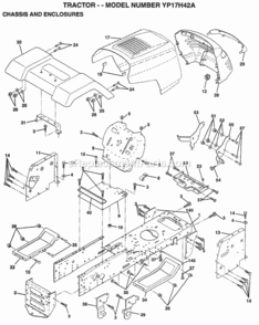 Page A Diagram and Parts List for YP17H42A 1999 Husqvarna Lawn Tractor