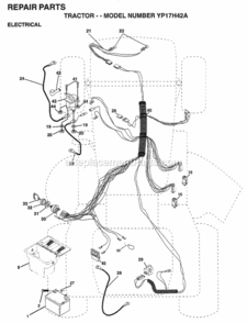 Page D Diagram and Parts List for YP17H42A 1999 Husqvarna Lawn Tractor