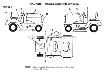 Part Location Diagram of 273218 Husqvarna Decal, Hp Engine