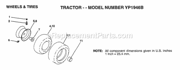 Page K Diagram and Parts List for YP1946B 1998 Husqvarna Lawn Tractor