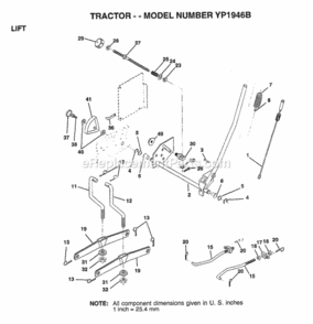 Page F Diagram and Parts List for YP1946B 1998 Husqvarna Lawn Tractor