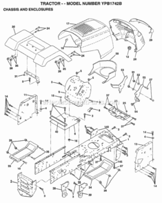 Page A Diagram and Parts List for YPB1742A 1999 Husqvarna Lawn Tractor