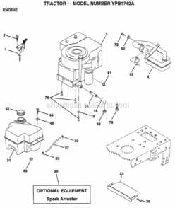 Page E Diagram and Parts List for YPB1742A 1999 Husqvarna Lawn Tractor