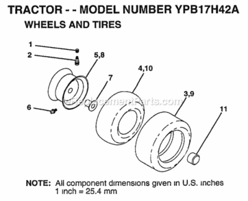 Page J Diagram and Parts List for YPB17H42A 1999 Husqvarna Lawn Tractor