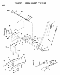 Page L Diagram and Parts List for YPB17H42B 1999 Husqvarna Lawn Tractor