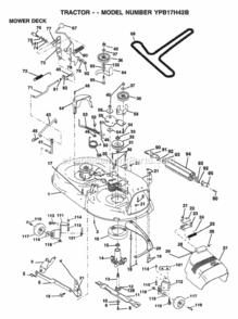 Page M Diagram and Parts List for YPB17H42B 1999 Husqvarna Lawn Tractor