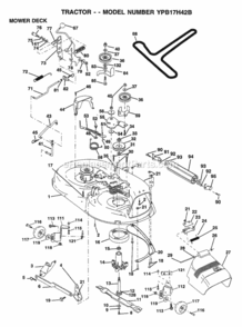 Page N Diagram and Parts List for YPB17H42B 1999 Husqvarna Lawn Tractor
