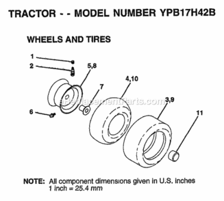 Page S Diagram and Parts List for YPB17H42B 1999 Husqvarna Lawn Tractor
