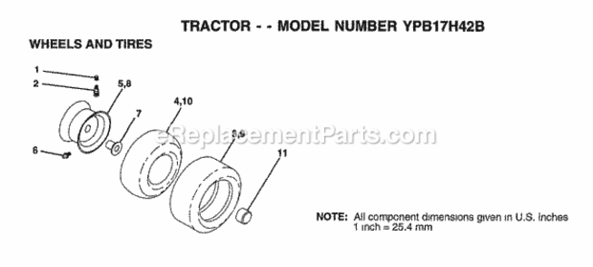 Page T Diagram and Parts List for YPB17H42B 1999 Husqvarna Lawn Tractor