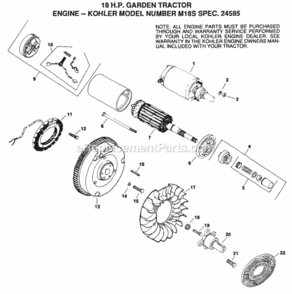 Page D Diagram and Parts List for YPGTV160AR 1999 And Before Husqvarna Lawn Tractor