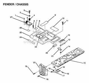 Page E Diagram and Parts List for YPLR110BR 1999 And Before Husqvarna Lawn Tractor