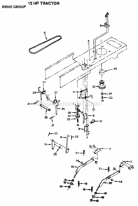 Page B Diagram and Parts List for YPLT120DR 1999 And Before Husqvarna Lawn Tractor