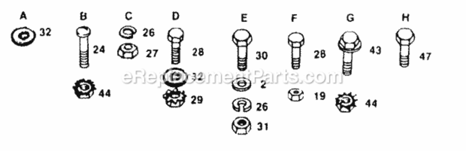 Page H Diagram and Parts List for YPLT120DR 1999 And Before Husqvarna Lawn Tractor