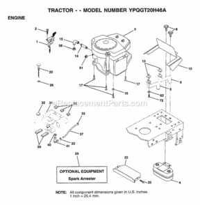 Page C Diagram and Parts List for YPQGT20H46A 1999 Husqvarna Lawn Tractor