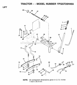 Page D Diagram and Parts List for YPQGT20H46A 1999 Husqvarna Lawn Tractor