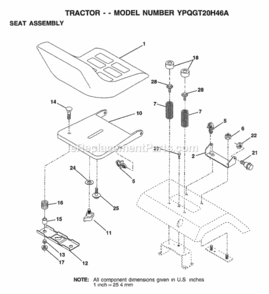 Page F Diagram and Parts List for YPQGT20H46A 1999 Husqvarna Lawn Tractor