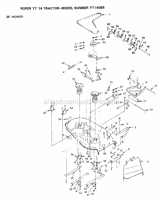 Page A Diagram and Parts List for YT140BR 1999 And Before Husqvarna Lawn Tractor
