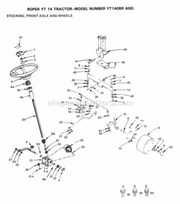 Page J Diagram and Parts List for YT140BR 1999 And Before Husqvarna Lawn Tractor