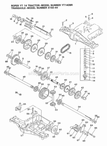 Page K Diagram and Parts List for YT140BR 1999 And Before Husqvarna Lawn Tractor