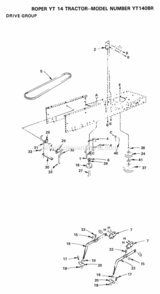 Page B Diagram and Parts List for YT140BR 1999 And Before Husqvarna Lawn Tractor