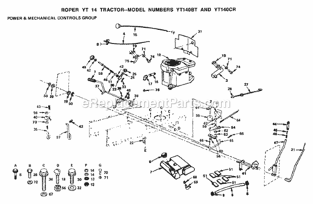 Page I Diagram and Parts List for YT140CR 1999 And Before Husqvarna Lawn Tractor