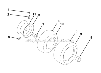 Wheels_And_Tires Diagram and Parts List for YT46LS 96043015000 Husqvarna Lawn Tractor