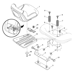 Seat_Assembly Diagram and Parts List for YT46LS 96043015000 Husqvarna Lawn Tractor