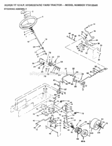 Page L Diagram and Parts List for YTH120AR 1999 And Before Husqvarna Lawn Tractor