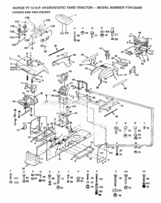 Part Location Diagram of 121278X Husqvarna Chassis