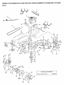 Page C Diagram and Parts List for YTH160BR 1999 And Before Husqvarna Lawn Tractor
