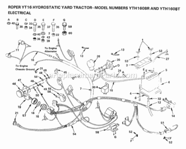 Page D Diagram and Parts List for YTH160BR 1999 And Before Husqvarna Lawn Tractor
