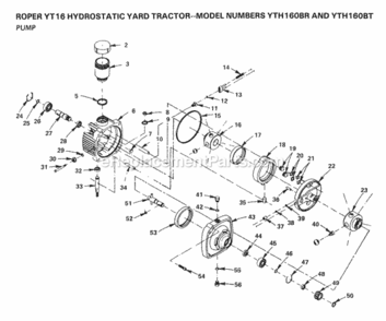 Page L Diagram and Parts List for YTH160BT 1999 And Before Husqvarna Lawn Tractor